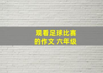 观看足球比赛的作文 六年级